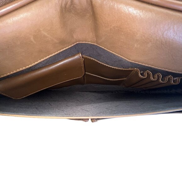 Samsonite Brown Leather Adjustable Shoulder Strap & Top Handle Messenger Bag - Picture 11 of 14